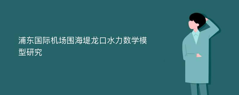 浦东国际机场围海堤龙口水力数学模型研究