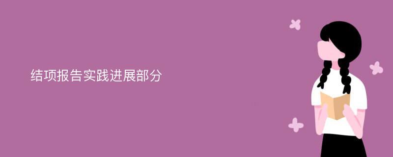 结项报告实践进展部分