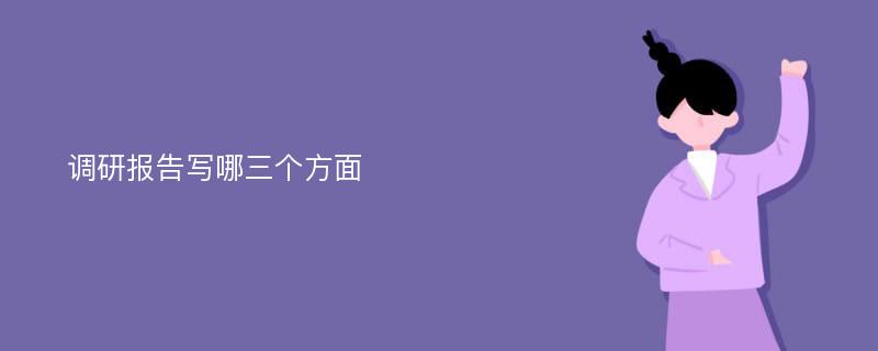 调研报告写哪三个方面