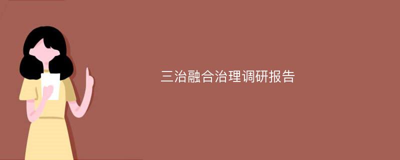 三治融合治理调研报告