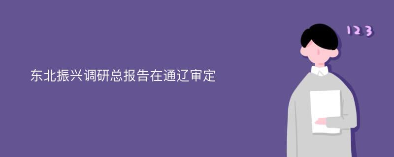 东北振兴调研总报告在通辽审定