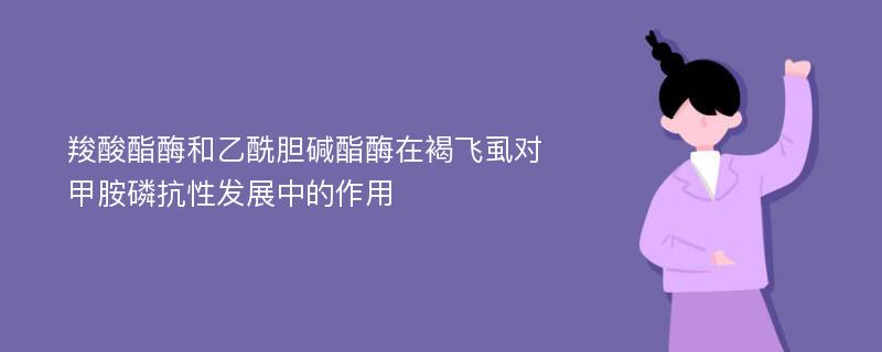 羧酸酯酶和乙酰胆碱酯酶在褐飞虱对甲胺磷抗性发展中的作用