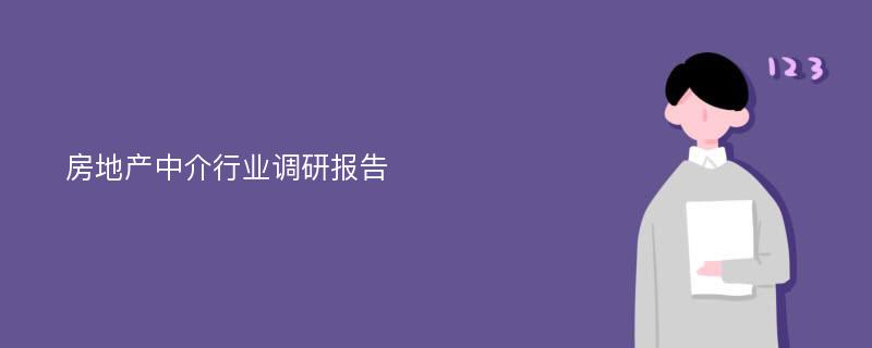 房地产中介行业调研报告