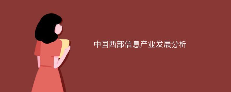 中国西部信息产业发展分析